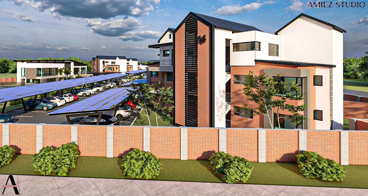 Residential complex entrance